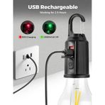 Hedyex Usb-c Şarjlı Led Ampül Kancalı Kamp Lambası 10w Siyah