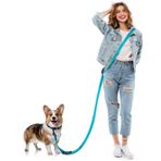 Heelay Eller Serbest Köpek Tasması, 2,5 m Çok Fonksiyonlu Çapraz Askılı İp Patlamaya Dayanıklı Saplı ve Ayarlanabilir Eğitim Eller Serbest Tasma Küçük, Orta ve Büyük Köpekler için Yürüyüş, Koşu ve