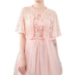 Heersan Kadın Bolero Dantel 3/4 Kollu Bolero Ceket, Zarif Hırka, Kısa, Hafif, Kutlama, Omuz Ceketi, Düğün Bolero Ceket, Elbiseler için, Pembe., Tek Beden
