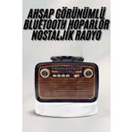 Heez Bluetooth Hoparlör Ahşap Renk Vintage Işıklı Nostaljik Radyo Fm Ahşap Görünümlü