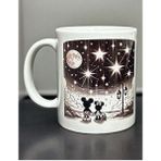 Heg Store Mickey Minnie Mouse Gökyüzü Temalı Siyah Beyaz Baskılı Kupa - 1 Adet