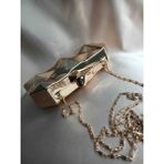 Hegef Shoes Kadın Gold Metal Üç Boyutlu Clutch Özel Gün Portföy Çanta - Altın - Gold