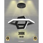 Hegza Lighting Ciclo (Siyah Kasa, Sarı Işık) Ledli Modern Sarkıt Linear LED Avize Salon Mutfak Oturma Odası Yatak Odası Antre Hol LED