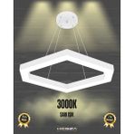 Hegza Lighting Cometa (Beyaz Kasa, Sarı Işık) Ledli Modern Sarkıt Linear LED Avize Salon Mutfak Oturma Odası Yatak Odası Antre Hol LED