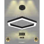 Hegza Lighting Cometa (Siyah Kasa, Sarı Işık) Ledli Modern Sarkıt Linear LED Avize Salon Mutfak Oturma Odası Yatak Odası Antre Hol LED