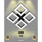 Hegza Lighting Diamante (Siyah Kasa, Sarı Işık) Ledli Modern Plafonyer LED Avize Salon Mutfak Oturma Odası Yatak Odası Antre Hol LED