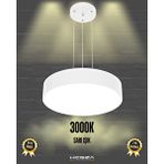 Hegza Lighting Drum 40cm ( Beyaz Kasa, Sarı Işık ) Sarkıt Ledli Modern Led Avize, Salon, Mutfak, Oturma Odası