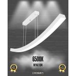 Hegza Lighting Freccia (Beyaz Kasa, Beyaz Işık) Ledli Modern Sarkıt Linear LED Avize Salon Mutfak Oturma Odası Yatak Odası Antre Hol LED