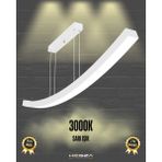Hegza Lighting Freccia (Beyaz Kasa, Sarı Işık) Ledli Modern Sarkıt Linear LED Avize Salon Mutfak Oturma Odası Yatak Odası Antre Hol LED