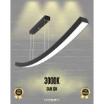 Hegza Lighting Freccia (Siyah Kasa, Sarı Işık) Ledli Modern Sarkıt Linear LED Avize Salon Mutfak Oturma Odası Yatak Odası Antre Hol LED