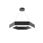 Hegza Lighting HEXAGON Ayarlanabilir Sarkıt LEDli Modern Siyah Led Avize (6500K (Beyaz Işık))