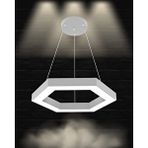 Hegza Lighting Hexagon ( Gri Kasa, Doğal Beyaz Işık ) Sarkıt Ledli Modern Led Avize, Salon, Mutfak, Oturma Odası