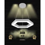 Hegza Lighting Hexagon (Gri Kasa, Sarı Işık) Ledli Modern Sarkıt LED Avize - 1