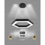 Hegza Lighting Hexagon (Siyah Kasa, Beyaz Işık) Ledli Modern Sarkıt LED Avize - 1
