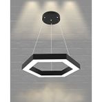 Hegza Lighting Hexagon ( Siyah Kasa, Doğal Beyaz Işık ) Sarkıt Ledli Modern Led Avize, Salon, Mutfak, Oturma Odası