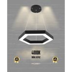 Hegza Lighting Hexagon (Siyah Kasa, Doğal Beyaz) Ledli Modern Sarkıt LED Avize, Salon, Mutfak, Oturma Yatak Odası, Sarkıt