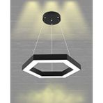 Hegza Lighting Hexagon ( Siyah Kasa, Sarı Işık ) Sarkıt Ledli Modern Led Avize, Salon, Mutfak, Oturma Odası