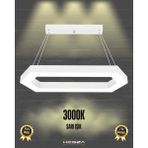 Hegza Lighting Joya (Beyaz Kasa, Sarı Işık) Ledli Modern Sarkıt Linear LED Avize Salon Mutfak Oturma Odası Yatak Odası Antre Hol LED