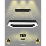 Hegza Lighting Joya (Siyah Kasa, Sarı Işık) Ledli Modern Sarkıt Linear LED Avize Salon Mutfak Oturma Odası Yatak Odası Antre Hol LED