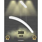 Hegza Lighting Luna ( Beyaz Kasa, Sarı Işık ) Sarkıt Ledli Modern Led Avize, Salon, Mutfak, Oturma Odası
