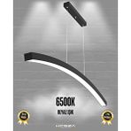 Hegza Lighting Luna ( Siyah Kasa, Beyaz Işık ) Sarkıt Ledli Modern Led Avize, Salon, Mutfak, Oturma Odası