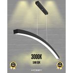Hegza Lighting Luna ( Siyah Kasa, Sarı Işık ) Sarkıt Ledli Modern Led Avize, Salon, Mutfak, Oturma Odası