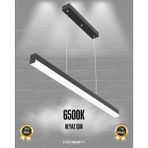 Hegza Lighting Magro 80cm (Siyah Kasa, Beyaz Işık) Ledli Sarkıt Lineer Modern LED Avize, Salon, Mutfak, Masa Üstü Avize