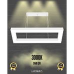 Hegza Lighting Mesita ( Beyaz Kasa, Sarı Işık ) Sarkıt Ledli Modern Led Avize, Salon, Mutfak, Oturma Odası