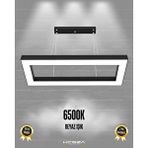 Hegza Lighting Mesita ( Siyah Kasa, Beyaz Işık ) Sarkıt Ledli Modern Led Avize, Salon, Mutfak, Oturma Odası