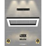 Hegza Lighting Mesita ( Siyah Kasa, Doğal Beyaz Işık ) Sarkıt Ledli Modern Led Avize, Salon, Mutfak, Oturma Odası
