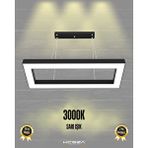 Hegza Lighting Mesita ( Siyah Kasa, Sarı Işık ) Sarkıt Ledli Modern Led Avize, Salon, Mutfak, Oturma Odası
