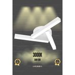 Hegza Lighting Mirador ( Beyaz Kasa, Sarı Işık ) Ledli Modern Plafonyer Led Avize, Salon, Mutfak, Oturma Odası