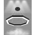 Hegza Lighting OCTAGON Ayarlanabilir Sarkıt LEDli Modern Siyah Led Avize (6500K (Beyaz Işık))
