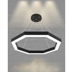Hegza Lighting Octagon Ayarlanabilir Sarkıt Siyah 4000K Doğal Beyaz Modern Led Avize