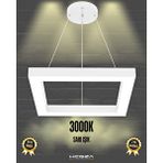 Hegza Lighting Quattro ( Beyaz Kasa, Sarı Işık ) Sarkıt Ledli Modern Led Avize, Salon, Mutfak, Oturma Odası