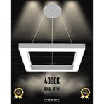 Hegza Lighting Quattro ( Gri Kasa, Doğal Beyaz Işık ) Sarkıt Ledli Modern Led Avize, Salon, Mutfak, Oturma Odası