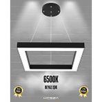 Hegza Lighting Quattro ( Siyah Kasa, Beyaz Işık ) Sarkıt Ledli Modern Led Avize, Salon, Mutfak, Oturma Odası