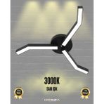 Hegza Lighting Trebol (Siyah Kasa, Sarı Işık) Ledli Modern Plafonyer LED Avize Salon Mutfak Oturma Odası Antre Hol Çocuk Odası LED