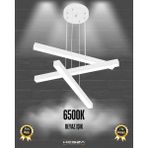 Hegza Lighting Trillizo (Beyaz Kasa, Beyaz Işık) Ledli Modern Sarkıt Linear LED Avize Salon Mutfak Oturma Odası Yatak Odası Antre Hol LED