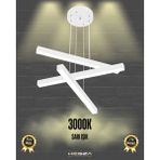 Hegza Lighting Trillizo (Beyaz Kasa, Sarı Işık) Ledli Modern Sarkıt Linear LED Avize Salon Mutfak Oturma Odası Yatak Odası Antre Hol LED