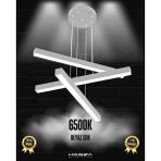 Hegza Lighting Trillizo (Gri Kasa, Beyaz Işık) Ledli Modern Sarkıt Linear LED Avize Salon Mutfak Oturma Odası Yatak Odası Antre Hol LED