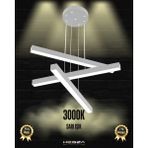 Hegza Lighting Trillizo (Gri Kasa, Sarı Işık) Ledli Modern Sarkıt Linear LED Avize Salon Mutfak Oturma Odası Yatak Odası Antre Hol LED