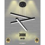 Hegza Lighting Trillizo (Siyah Kasa, Sarı Işık) Ledli Modern Sarkıt Linear LED Avize Salon Mutfak Oturma Odası Yatak Odası Antre Hol LED
