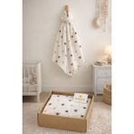 Heianmono Müslin Bebek Battaniyesi %100 Pamuk (80X80 Cm) - Beyaz - Kahverengi - Sarı - 80 x 80