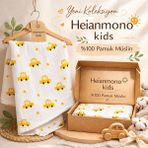 Heianmono Müslin Bebek Battaniyesi %100 Pamuk (80X80 Cm) - Beyaz - Sarı - 80 x 80