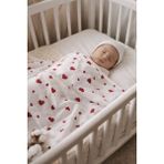 Heianmono Müslin Bebek Battaniyesi %100 Pamuk (80X80 Cm) - Kalp Desen - 80 x 80