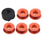 HEIBTENY for BOSCH ART 23 26 30 Combitrim Easytrim for Pro-Tap Spool Line F016800175 için çim biçme makinesi yedek makara misinası (5 x makara + 1 x makara kapağı)