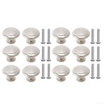 HEIBTENY Paslanmaz çelik kapı tokmağı, 12'li set, dolap ve çekmeceler için, modern tarz (Gümüş)