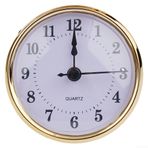 HEIBTENY Premium Kuvars Saat Ekleme, 80 mm Çap, Roma veya Arap Rakamları, Kolay Pil Kurulumu, Kendin Yap Saat Onarımı (Altın C)