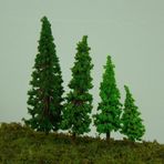 HEIBTENY Tren Demiryolu Diorama ve Bonsai Peyzajı için 40 Yeşil Model Ağaç (H 3.5CM)